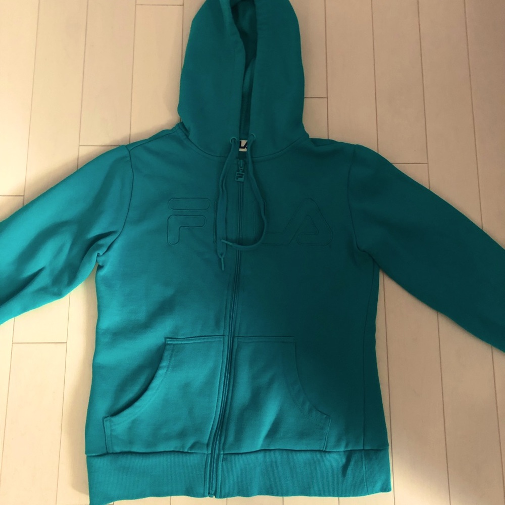Women’s blue Fila sweater with hood